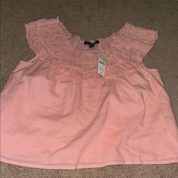 J. Crew Pink Ruffled Collar Sleeveless Blouse - Picture 5 of 5